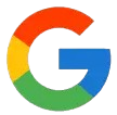 Google logo featuring a capital "G" with blue, red, yellow, and green segments on a light background.